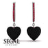 Heart Black Diamond Earrings - Noelle No. 54