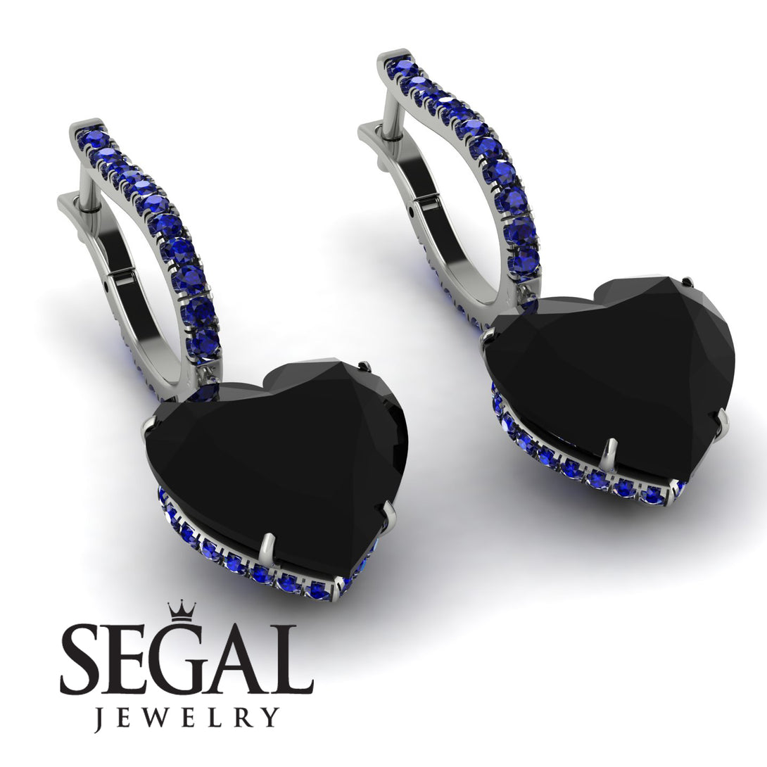 Heart Black Diamond Earrings - Noelle No. 69