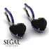 Heart Black Diamond Earrings - Noelle No. 69