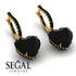 Heart Black Diamond Earrings - Noelle No. 37
