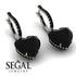Heart Black Diamond Earrings - Noelle No. 39