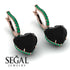 Heart Black Diamond Earrings - Noelle No. 23