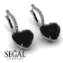 Heart Black Diamond Earrings - Noelle No. 9