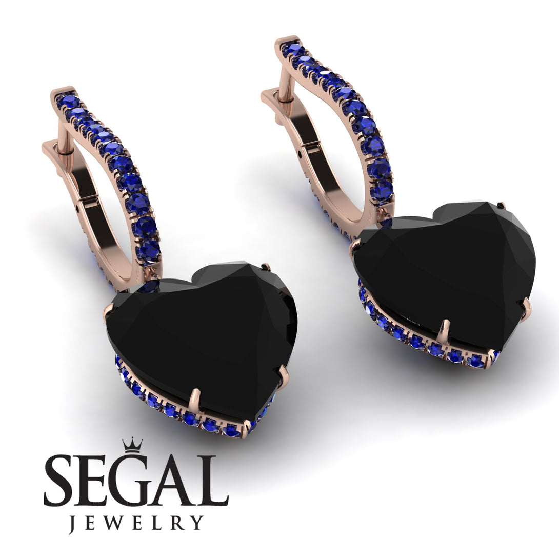 Heart Black Diamond Earrings - Noelle No. 68