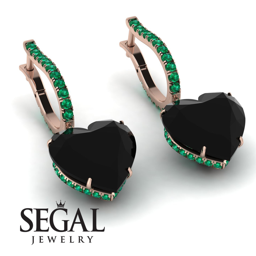 Heart Black Diamond Earrings - Noelle No. 23