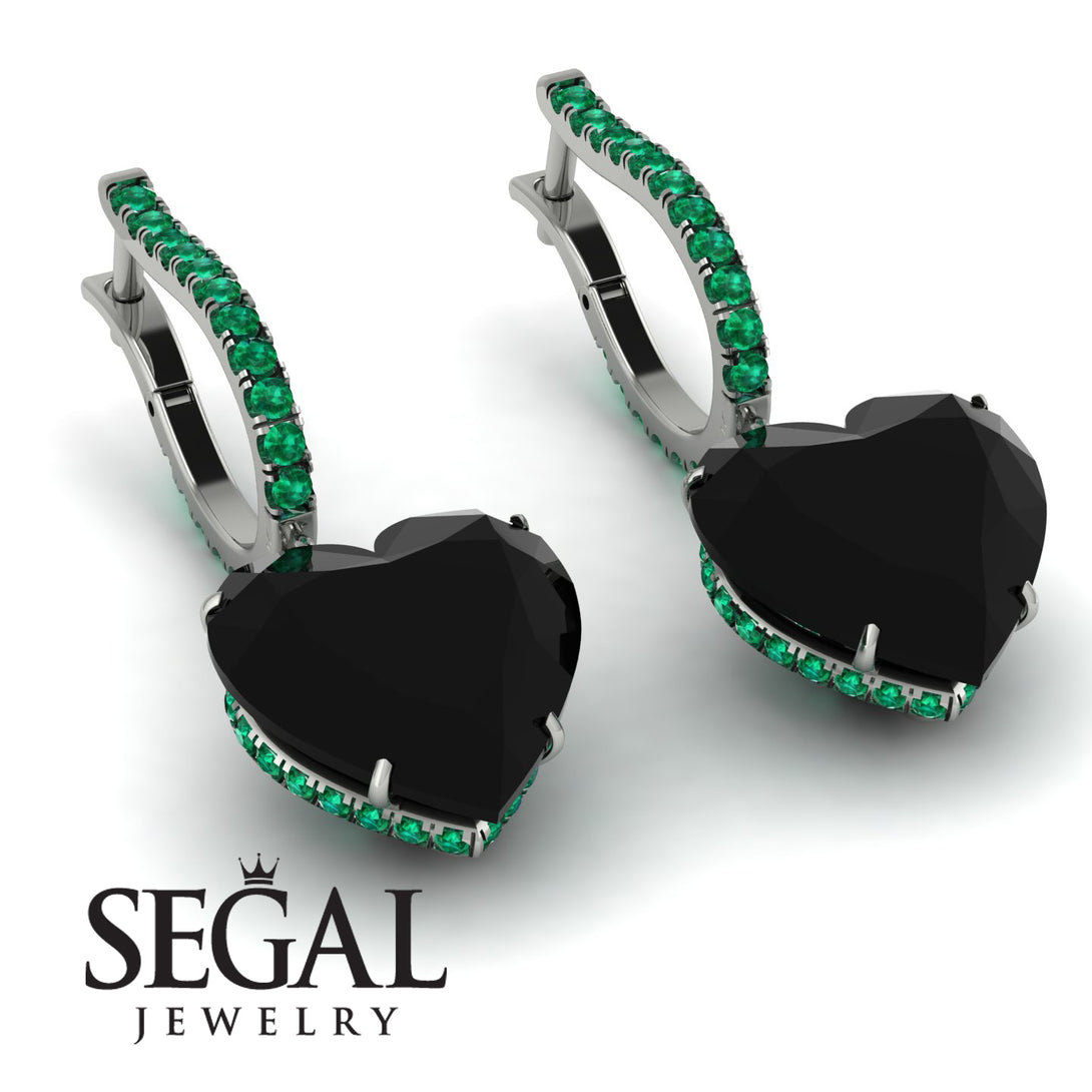 Heart Black Diamond Earrings - Noelle No. 24