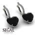 Heart Black Diamond Earrings - Noelle No. 9