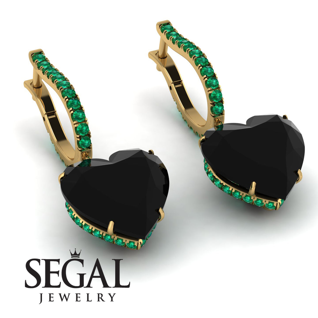 Heart Black Diamond Earrings - Noelle No. 22