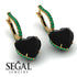 Heart Black Diamond Earrings - Noelle No. 22