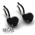 Heart Black Diamond Earrings - Noelle No. 39