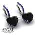 Heart Black Diamond Earrings - Noelle No. 69