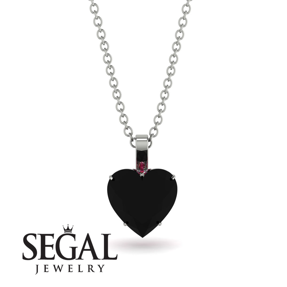 Heart Black Diamond Necklace - Noelle No. 54