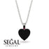 Heart Black Diamond Necklace - Noelle No. 54