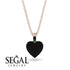 Heart Black Diamond Necklace - Noelle No. 23