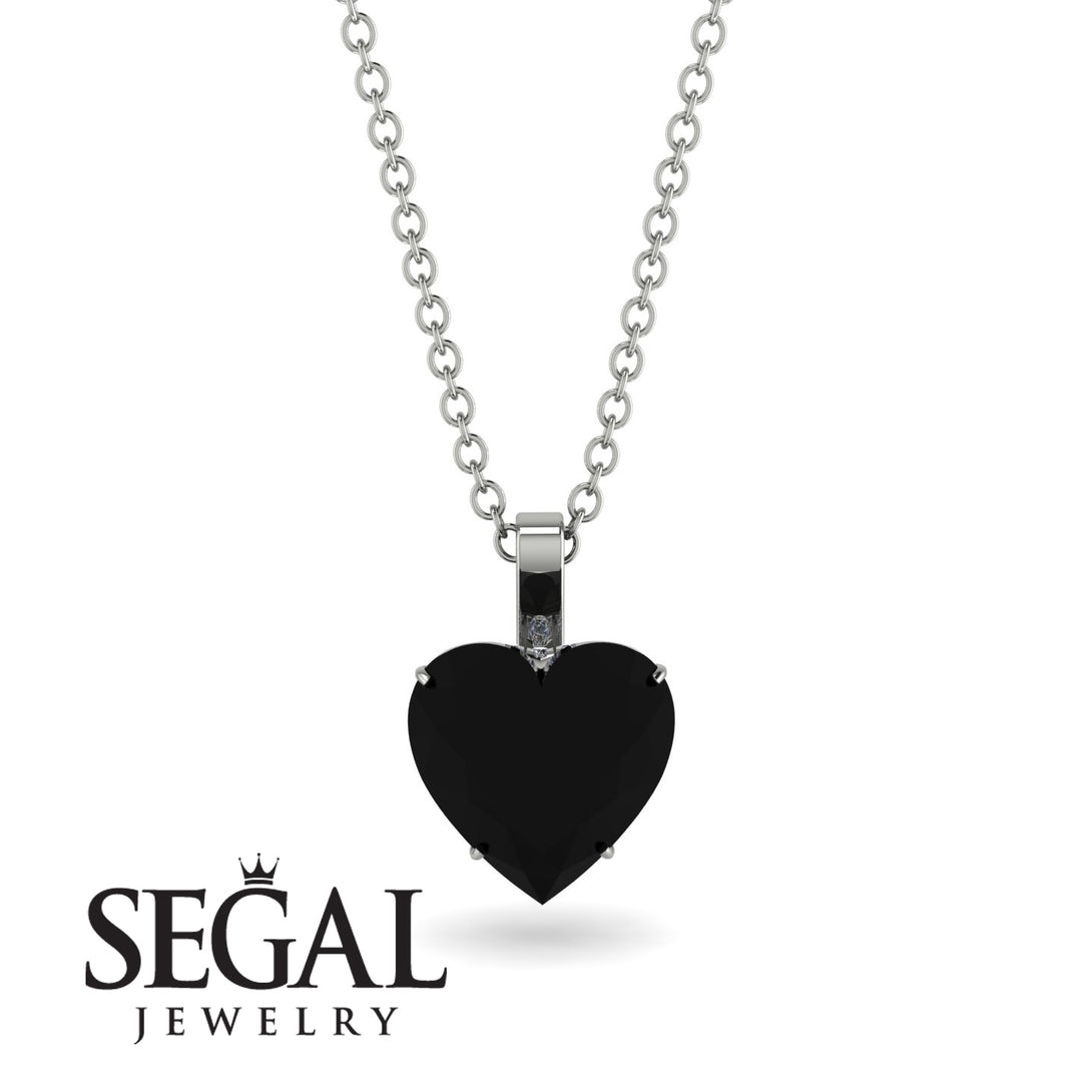 Heart Black Diamond Necklace - Noelle No. 9