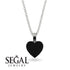Heart Black Diamond Necklace - Noelle No. 9