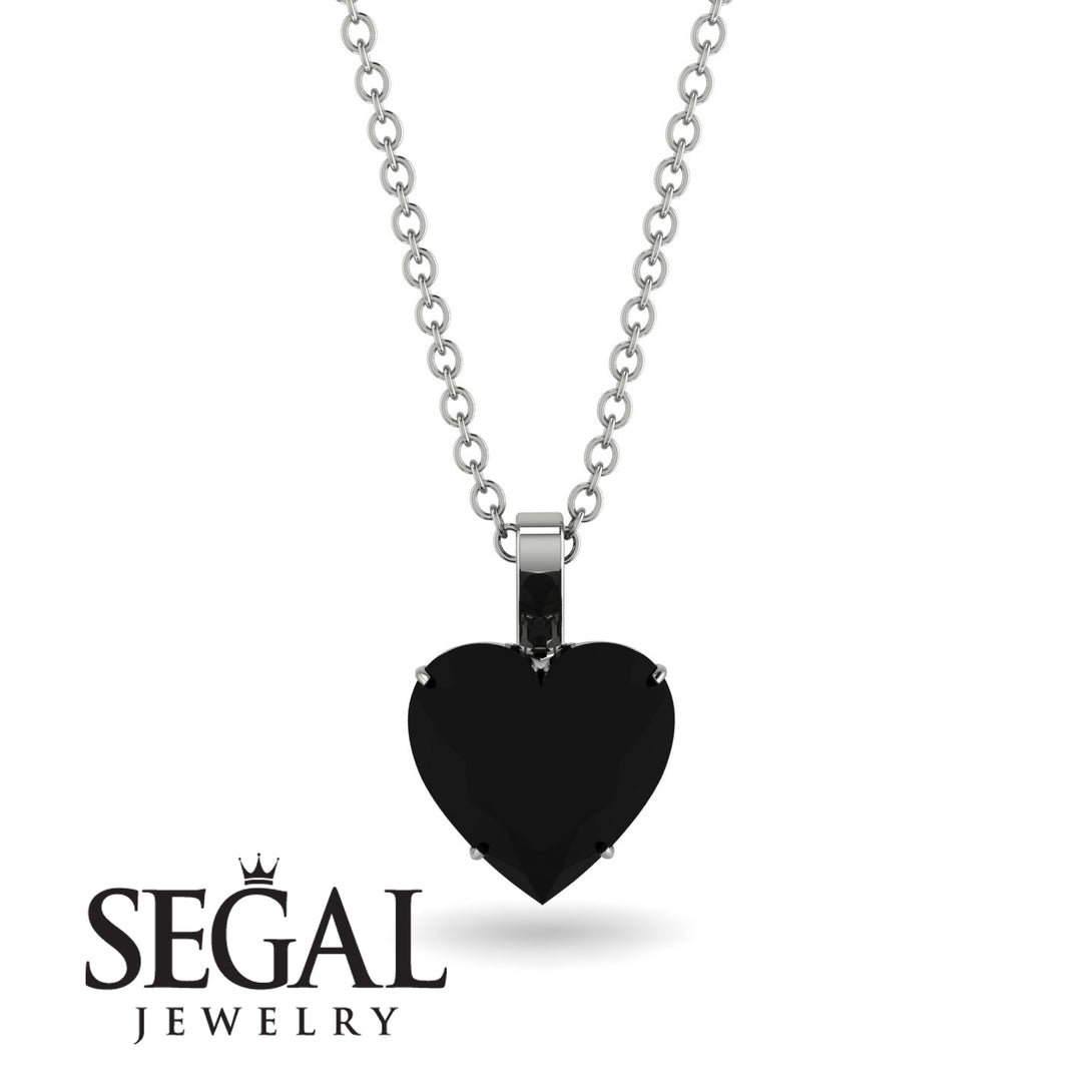 Heart Black Diamond Necklace - Noelle No. 39