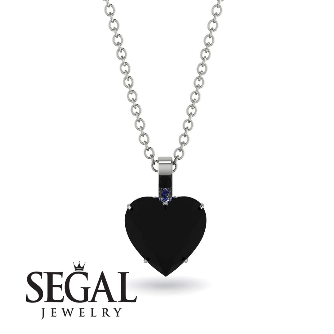 Heart Black Diamond Necklace - Noelle No. 69