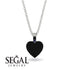Heart Black Diamond Necklace - Noelle No. 69