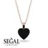 Heart Black Diamond Necklace - Noelle No. 38