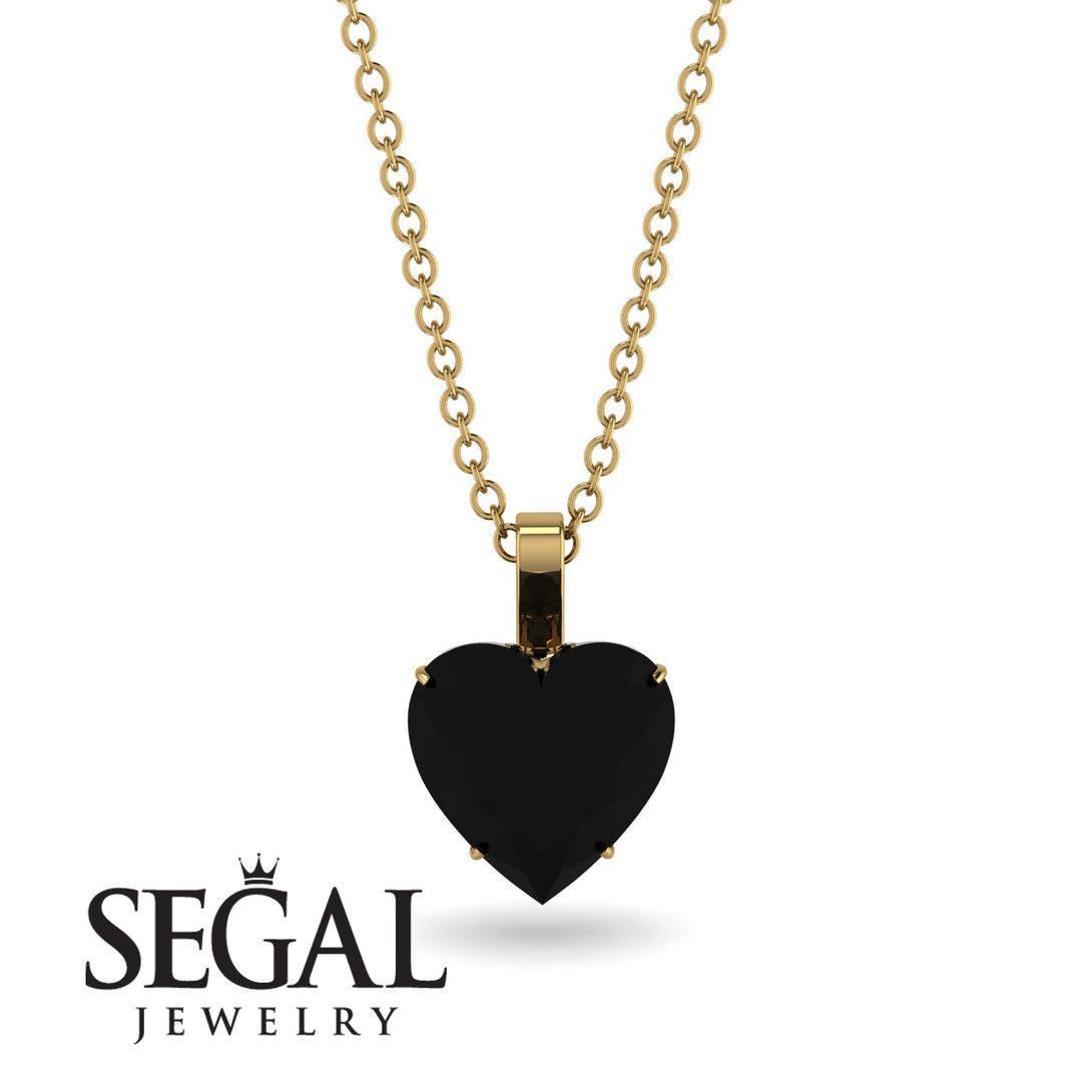 Heart Black Diamond Necklace - Noelle No. 37