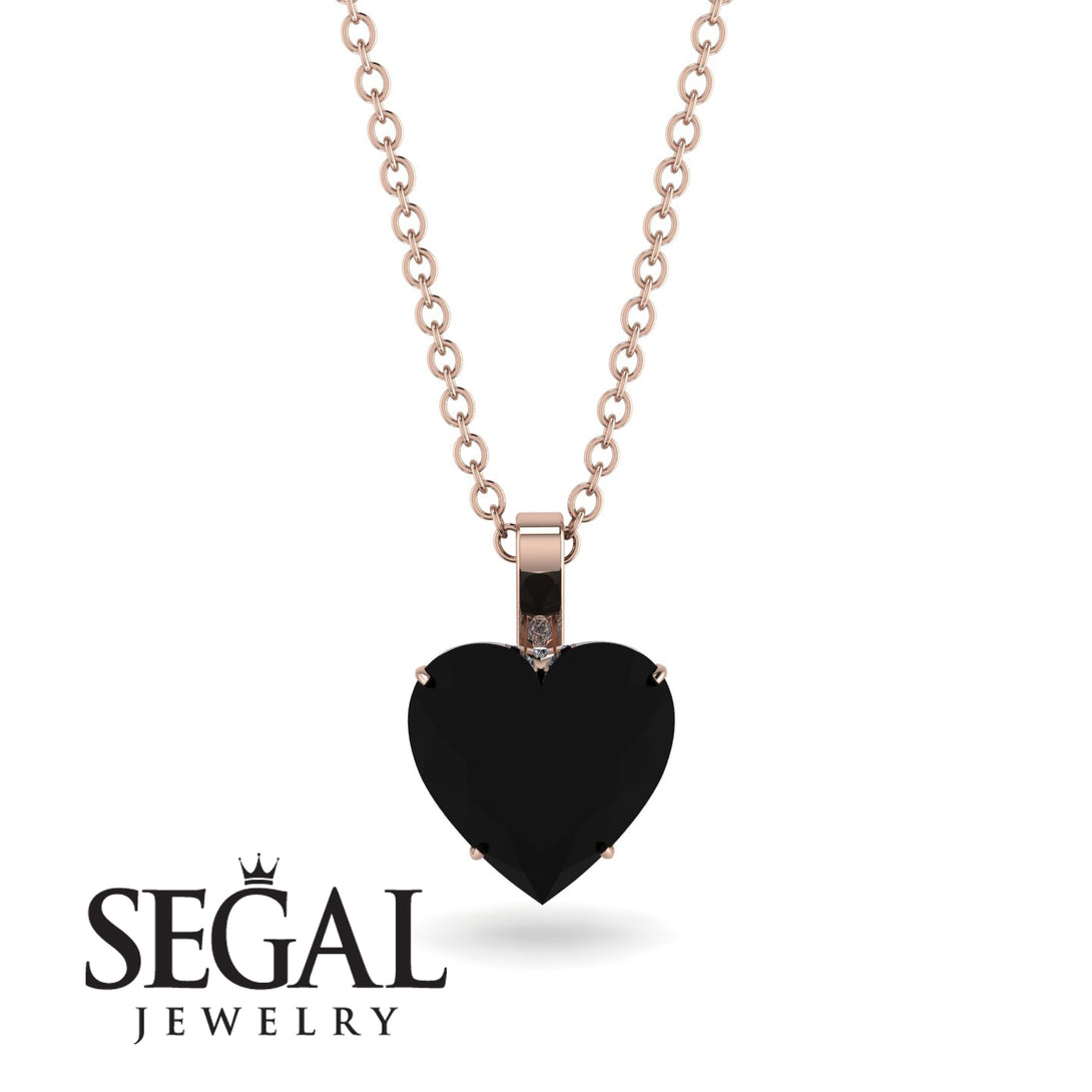 Heart Black Diamond Necklace - Noelle No. 8