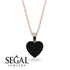 Heart Black Diamond Necklace - Noelle No. 8