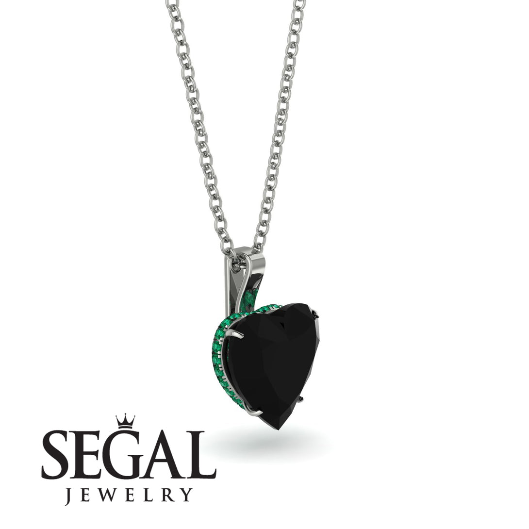Heart Black Diamond Necklace - Noelle No. 24