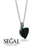 Heart Black Diamond Necklace - Noelle No. 24