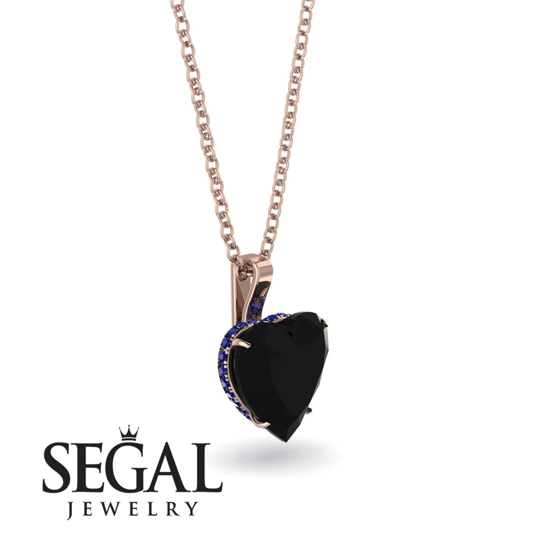 Heart Black Diamond Necklace - Noelle No. 68