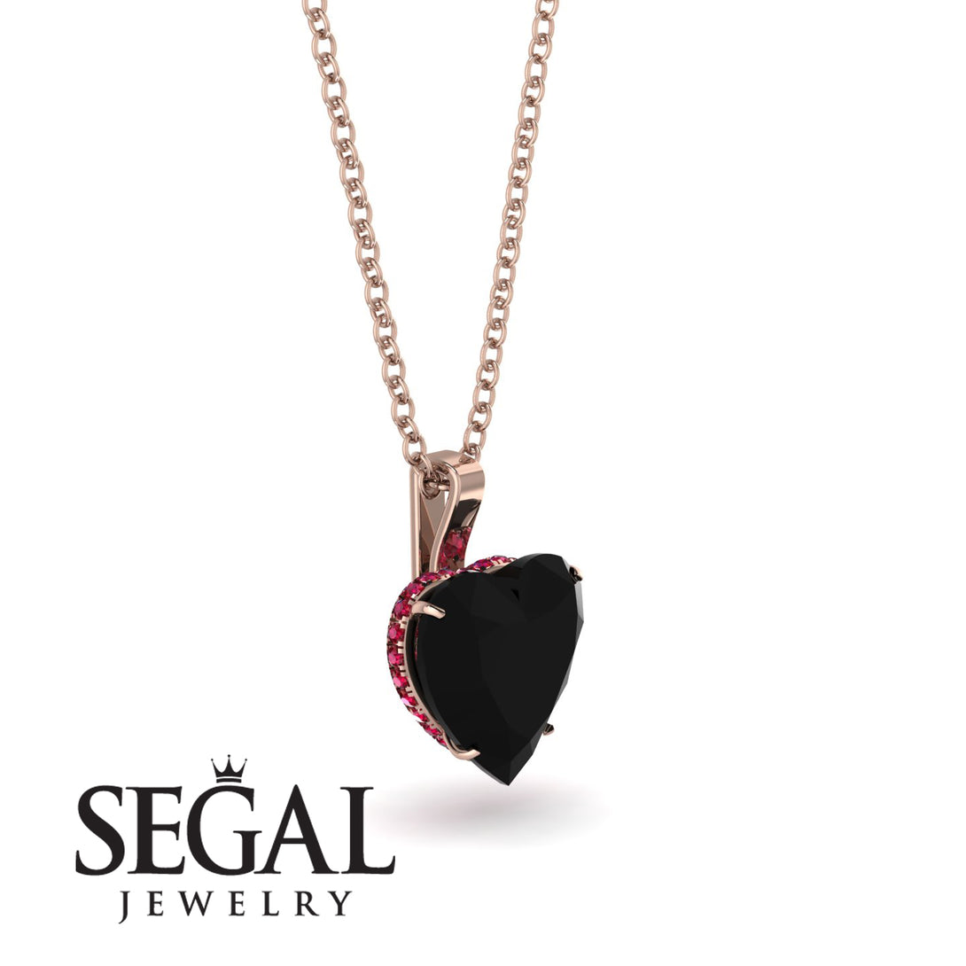 Heart Black Diamond Necklace - Noelle No. 53