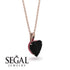 Heart Black Diamond Necklace - Noelle No. 53