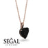 Heart Black Diamond Necklace - Noelle No. 38