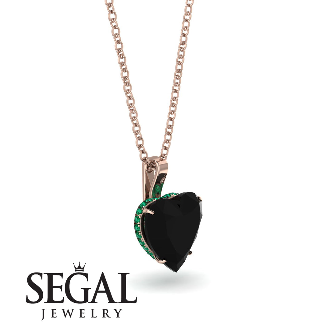 Heart Black Diamond Necklace - Noelle No. 23