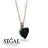 Heart Black Diamond Necklace - Noelle No. 23