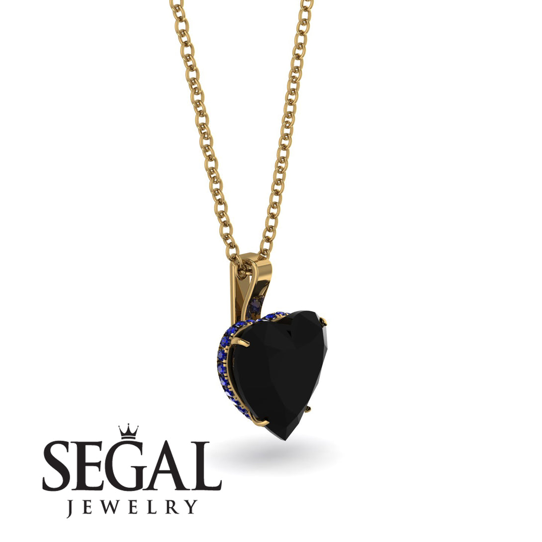 Heart Black Diamond Necklace - Noelle No. 67