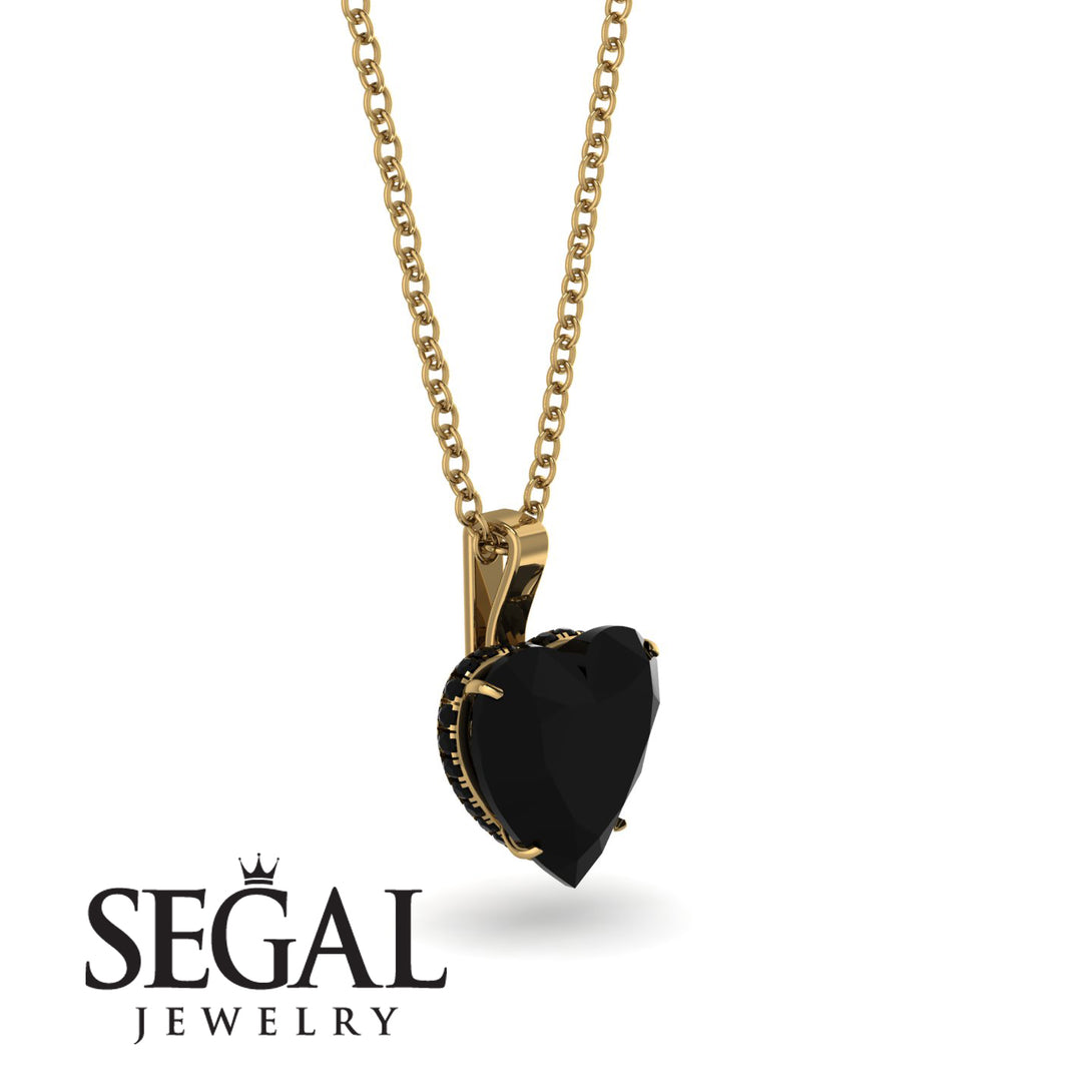 Heart Black Diamond Necklace - Noelle No. 37