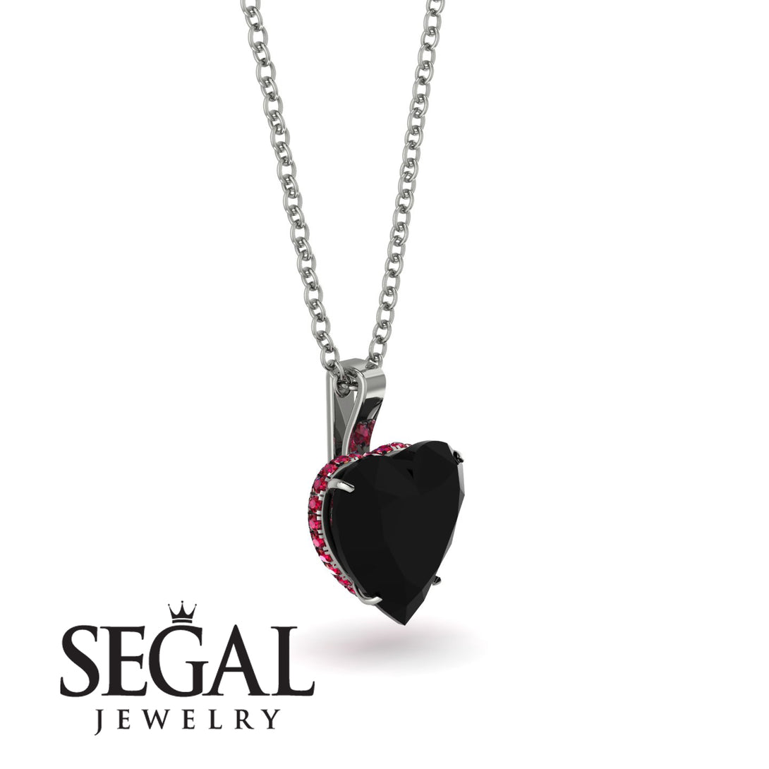 Heart Black Diamond Necklace - Noelle No. 54