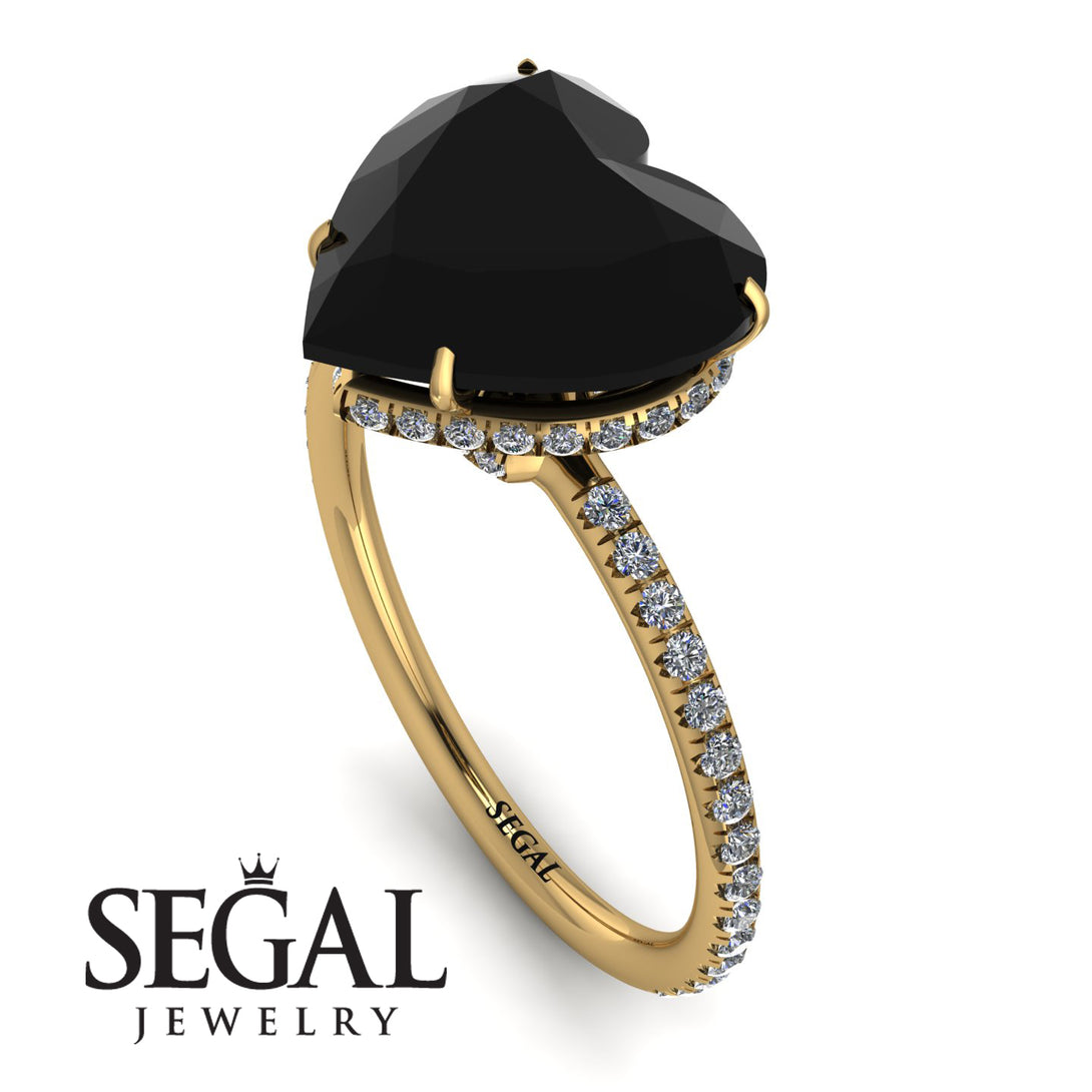 Heart Shape Black Diamond Ring - Noelle No. 7