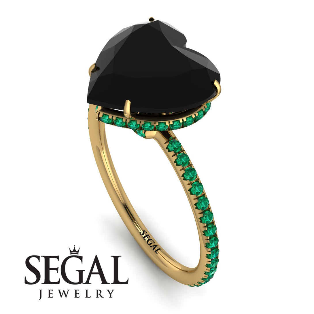 Heart Shape Black Diamond Ring - Noelle No. 22