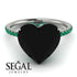 Heart Shape Black Diamond Ring - Noelle No. 24