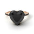 Two Tones Heart Shape Black Diamond Ring - Noelle No. 79