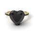 Two Tones Heart Shape Black Diamond Ring - Noelle No. 80