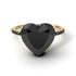 Two Tones Heart Shape Black Diamond Ring - Noelle No. 79