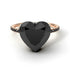 Two Tones Heart Shape Black Diamond Ring - Noelle No. 81