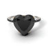 Two Tones Heart Shape Black Diamond Ring - Noelle No. 80