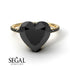 Heart Shape Black Diamond Ring - Noelle No. 37
