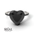 Heart Shape Black Diamond Ring - Noelle No. 39
