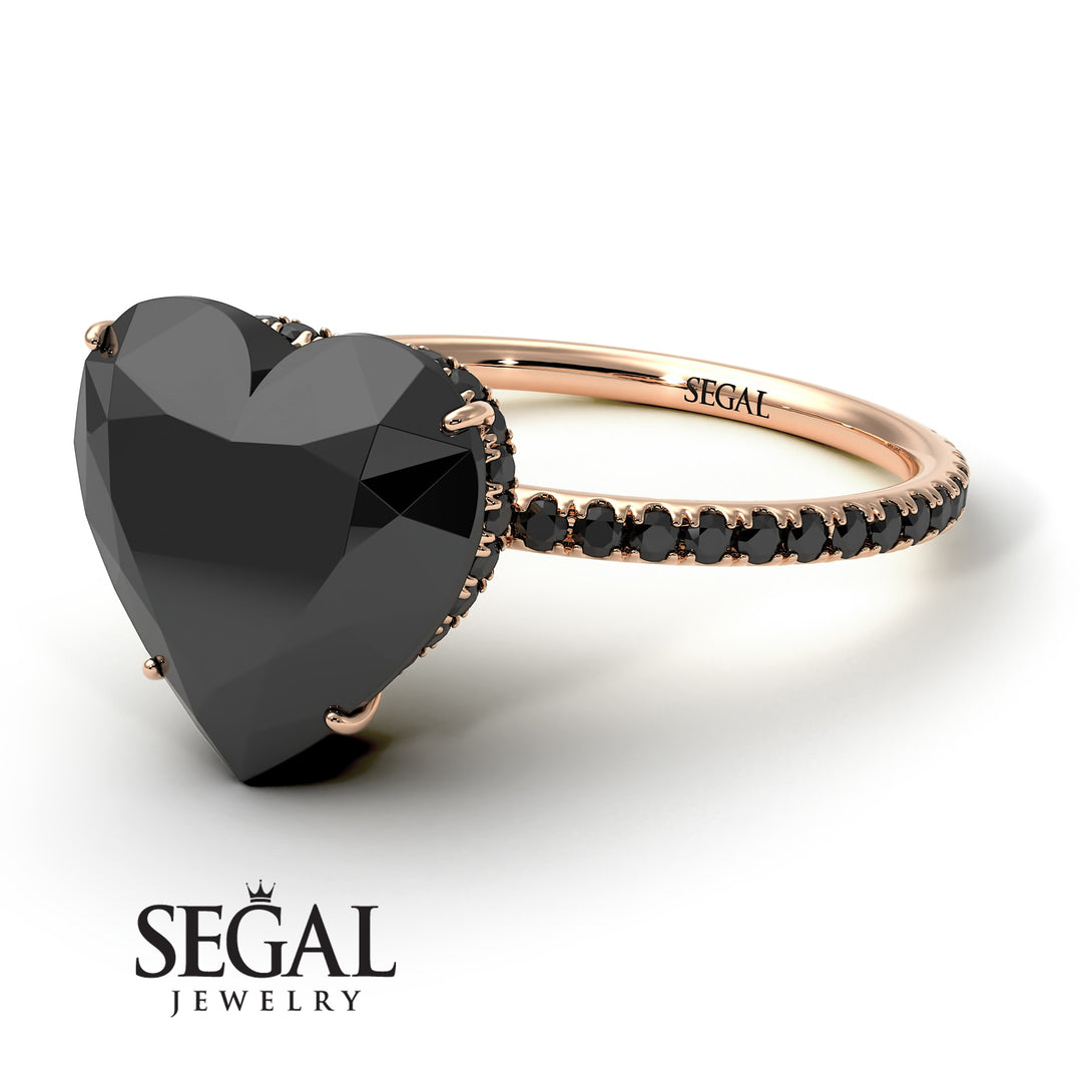 Heart Shape Black Diamond Ring - Noelle No. 38