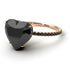 Two Tones Heart Shape Black Diamond Ring - Noelle No. 79